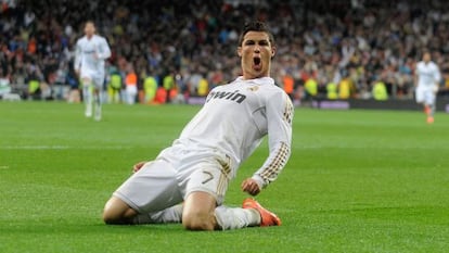 Cristiano Ronaldo festeja un gol durante esta temporada