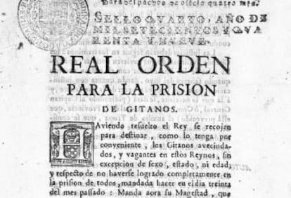 Orden de 1749 de prisión general para los gitanos.