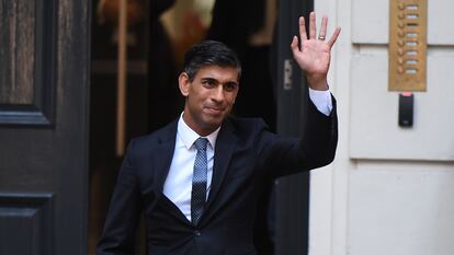 Rishi Sunak, el lunes en Londres tras ganar las primarias del Partido Conservador británico.