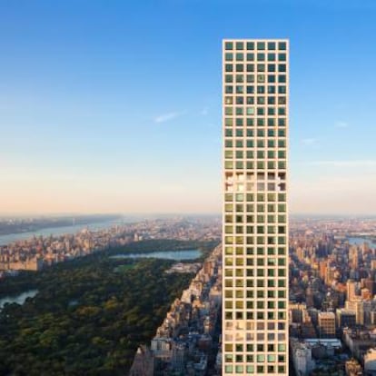 El diseño de Rafael Viñoly, en el 432 de Park Avenue, está inspirado en la cuadrícula de una papelera de Josef Hoffmann de 1905. Hasta marzo era la torre residencial más alta de Occidente. |