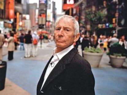 Robert Durst, en la neoyorquina Time Square durante el rodaje de la serie documental &lsquo;The Jinx&rsquo;.