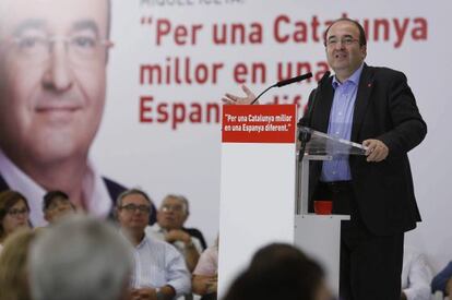 Miquel Iceta a un acte a Sabadell. 