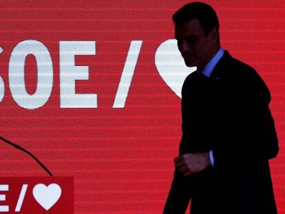 Pedro Sánchez, en la presentación de la precampaña de su partido