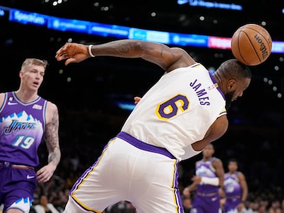 LeBron James, durante el partido de Los Angeles Lakers contra Utah Jazz de este domingo.