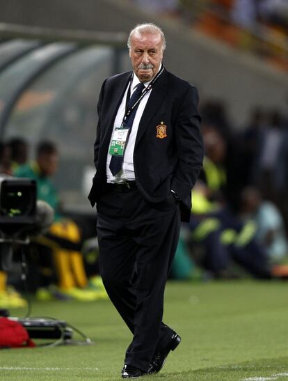 Del Bosque durante el partido