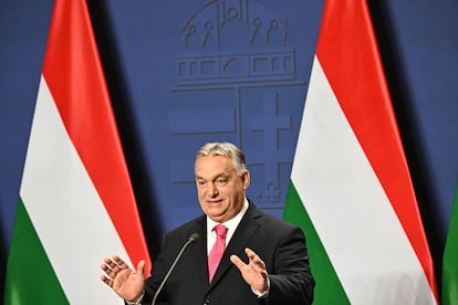 Orbán, en su comparecencia anual ante los medios, este jueves en Budapest.