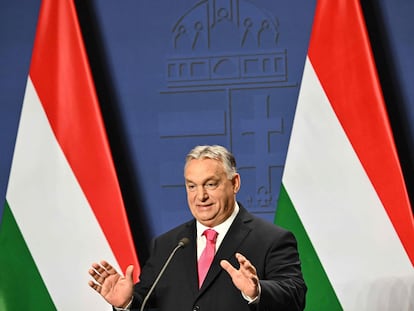 Orbán, en su comparecencia anual ante los medios, este jueves en Budapest.