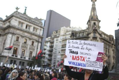 La marcha de Ni Una Menos, el 3 de junio de 2015.