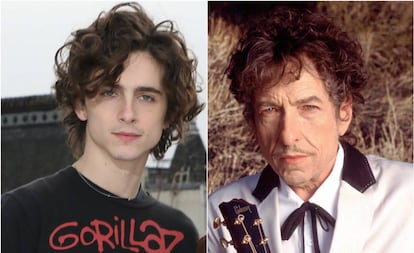 Timothée Chalamet y Bob Dylan