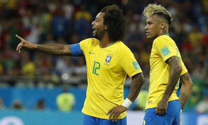 Marcelo e Neymar não tiveram a afinidade habitual pela esquerda.