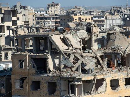 Edificios destruidos en Raqa, en el norte de Siria.