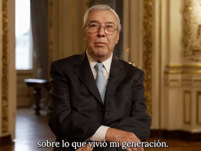 Fotograma del video distribuido por el gobierno de Javier Milei el 24 de marzo 2024.