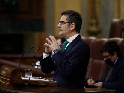 El ministro de la Presidencia, Félix Bolaños, en el Congreso de los Diputados el pasado 6 de abril. i