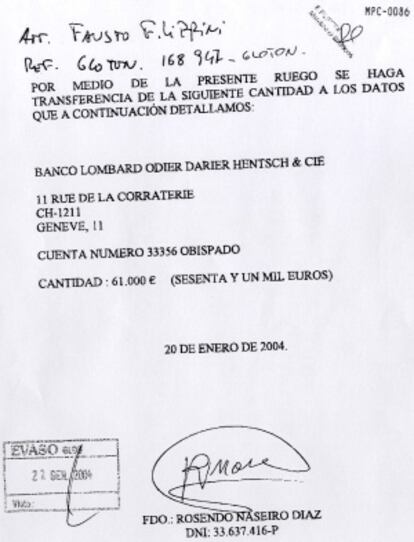 Una orden firmada por Naseiro.