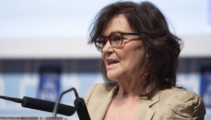 La vicepresidenta Carmen Calvo, aquesta setmana en un acte.