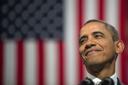 Barack Obama en un instituto de Chicago.