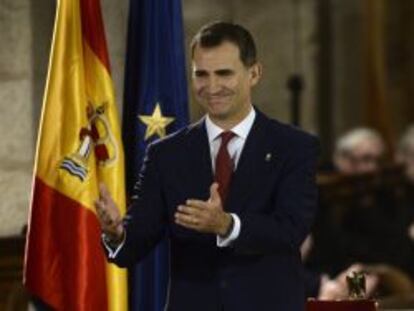 El Príncipe Felipe en el monasterio de Leire en Navarra