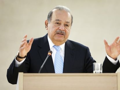 El magnate mexicano Carlos Slim, en G&eacute;nova en 2012