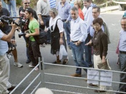 El candidato a 'lehendakari', Iñigo Urkullu, durante su visita a Agurain.