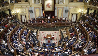 The Spanish Congress during an address by Prime Minister Mariano Rajoy.