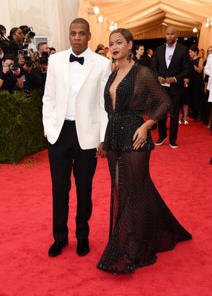 La cantante y Jay Z, estrellas indiscutibles de la alfombra roja.