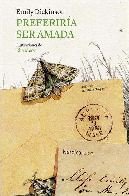 Tras el éxito obtenido con 'El viento comenzó a mecer la hierba', de la poeta estadounidense Emily Dickinson, Nórdica publica 'Preferiría ser amada', un volumen que recoge fragmentos de correspondencia, poemas y los envelope poems, textos escritos por ­Dickinson en los sobres. Las ilustraciones son de Elia Mervi, la selección y presentación de Juan Marqués y la traducción de Abraham Gragera. El artefacto de Nórdica nos lleva a reflexionar sobre las mutaciones del objeto libro como fetiche que, además de mercancía, parece homenaje analógico.