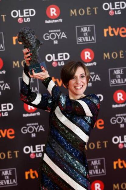 Carla Simón, el 3 de febrero, con su Goya a la mejor dirección novel.