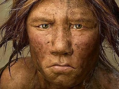 Recreación de una mujer neandertal.