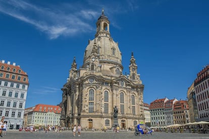 Exterior de la iglesia de Nuestra Señora, en Dresde (Alemania).