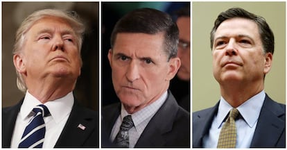 Trump, Flynn e Comey.