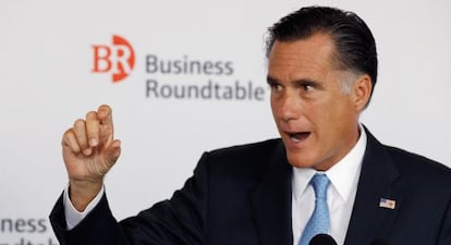 El candidato republicano, Mitt Romney, en un mitin en Washington.