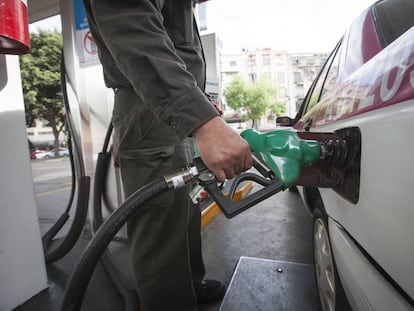 Una estaci&oacute;n de gasolina en la Ciudad de M&eacute;xico. 