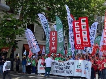 Manifestación de funcionarios de justicia el pasado 25 mayo de 2023 en Madrid.