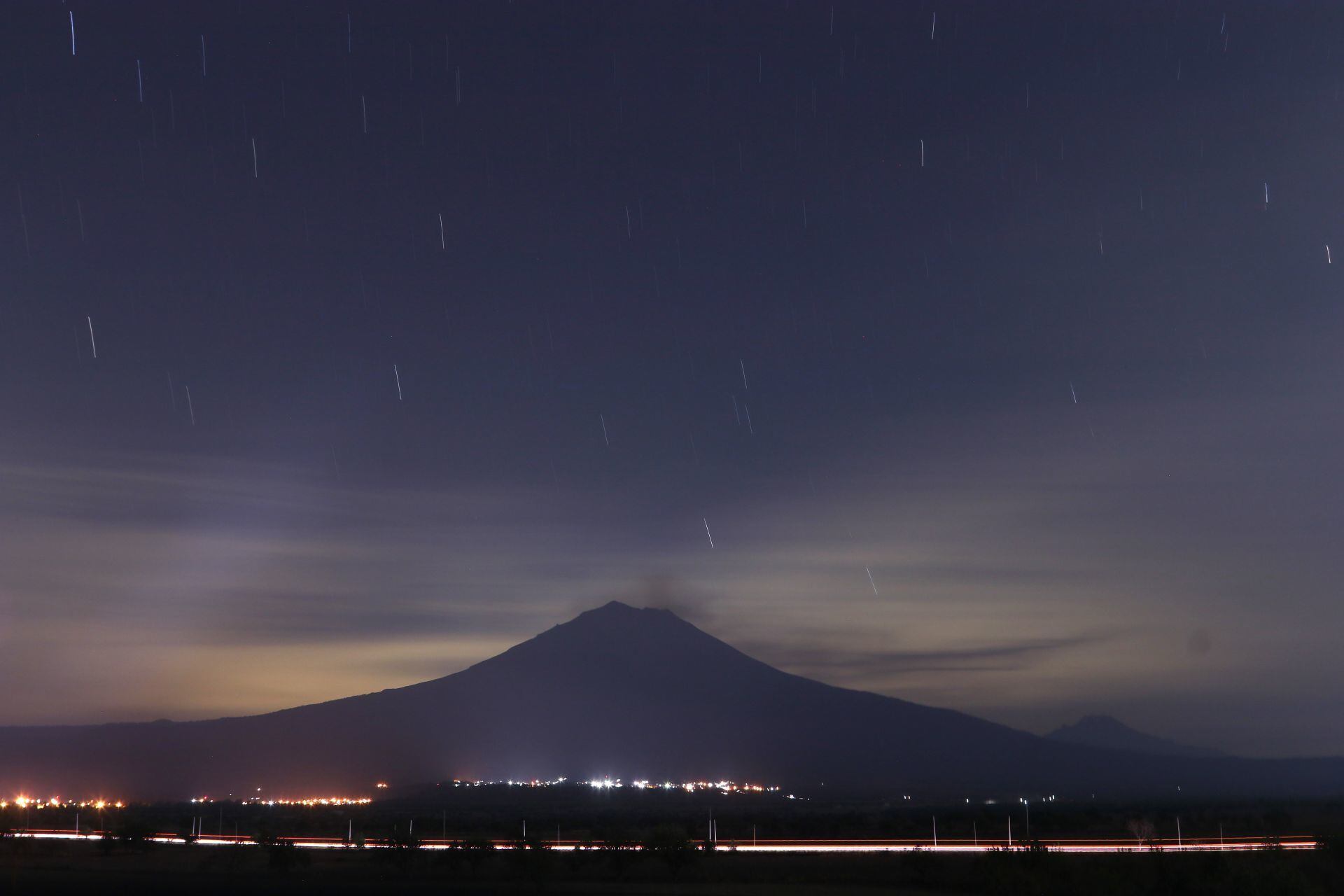 Vista del volcán Popocatépetl. 