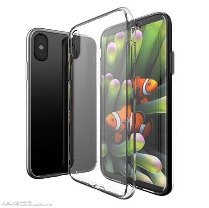 Diseño del iPhone 8 con carcasa transparente