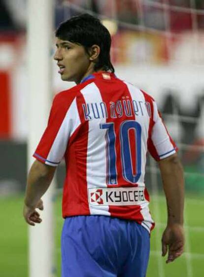 Agüero, en un partido de Liga con el Atlético.