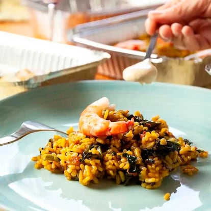 Arroz de espinacas y gambas del restaurante Berlanga, en Madrid, en una imagen proporcionada por el restaurante.