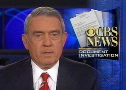 El presentador de la CBS Dan Rather, en una emisión del pasado lunes.