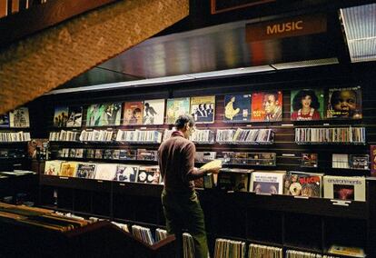 Una tienda de discos en Nueva York.