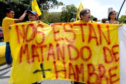 Protesto em Caracas contra o Governo de Maduro.