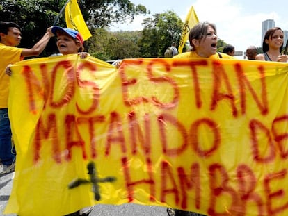 Protesta en Caracas contra el gobierno de Maduro.