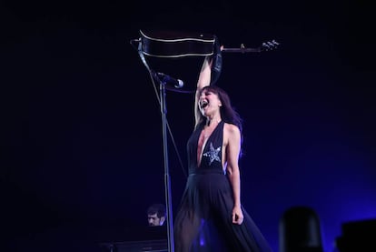 Eva Amaral durante el concierto en Madrid anoche,