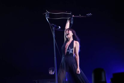 Eva Amaral durante el concierto en Madrid anoche,