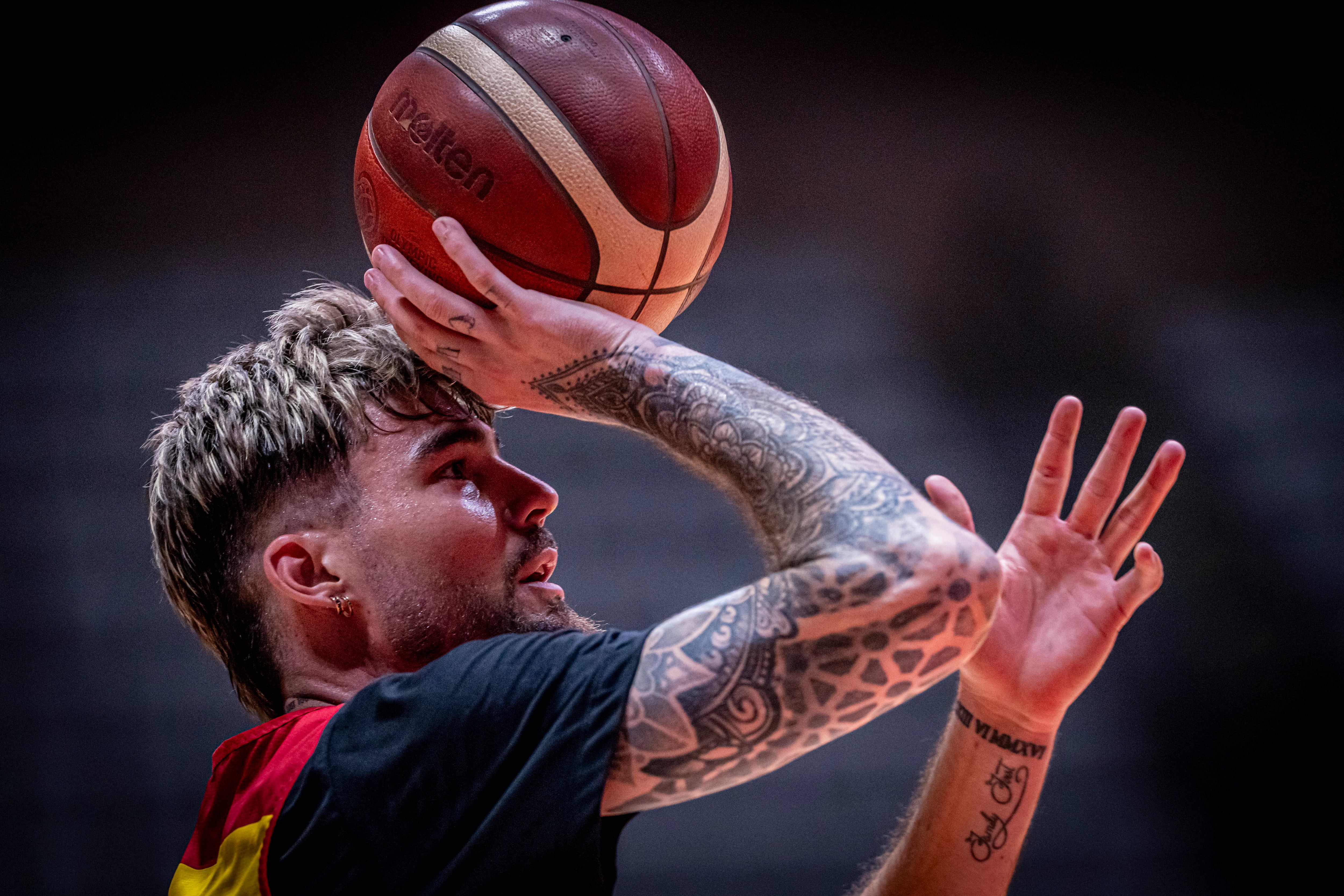 Juancho Hernangómez, con la selección española, en una imagen cedida por la Federación de Baloncesto.