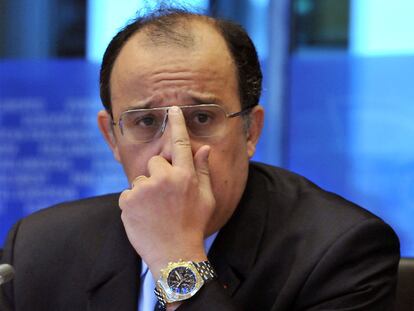 El ministro marroquí de Asuntos Exteriores, Taieb Fassi-Fihri, durante su comparecencia en el Parlamento Europeo.