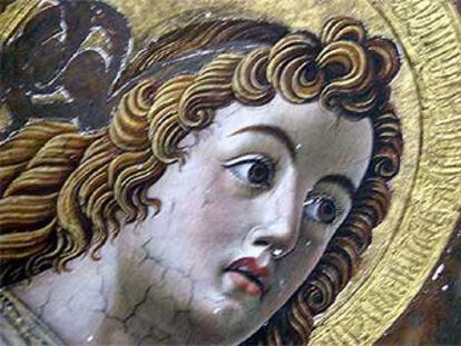 Detalle de uno de los frescos hallados en la catedral de Valencia