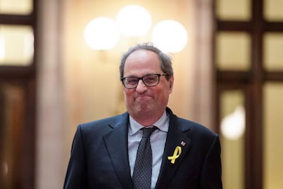 Quim Torra en el parlamento Catalán. 
 