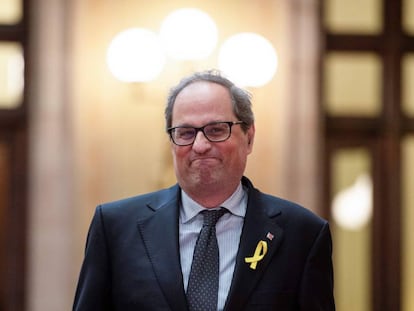 Quim Torra en el parlamento Catalán. 
 