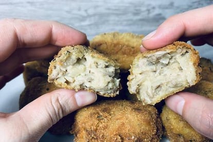 Así de buenas quedan las croquetas veganas