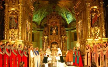 Representación del Cronicón de Oña (Burgos), en la iglesia abacial de San Salvador.